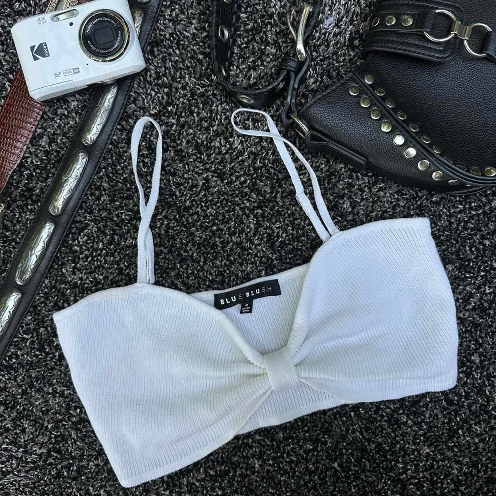REVOLVE White Crop Top with Elegant Lace Detail